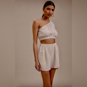 One Shoulder Top with Shorts